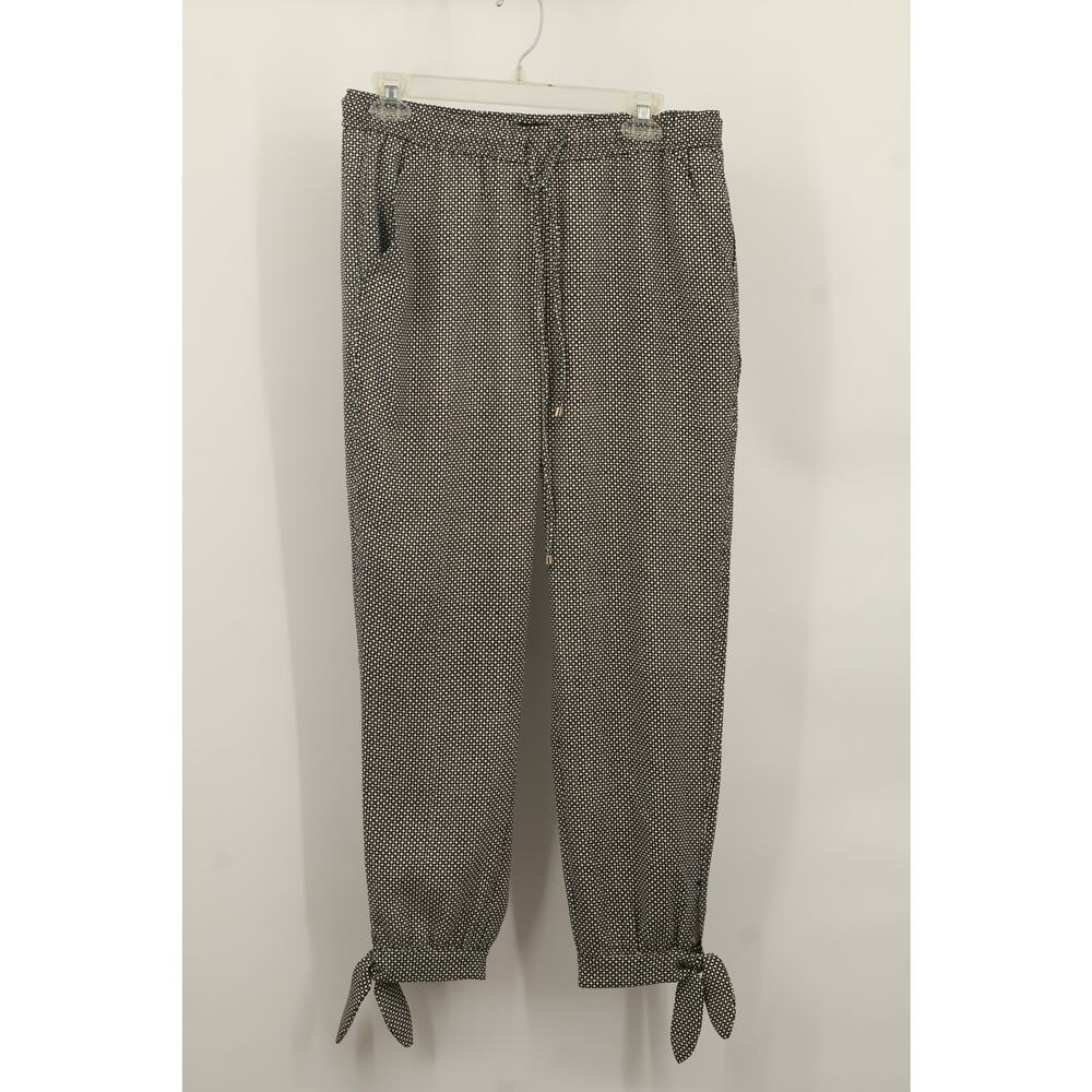 White House Black Market Women's Jogger Pants Geometric Print Size 8 Black/White